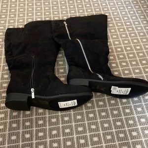 Black Suede Tall Boots